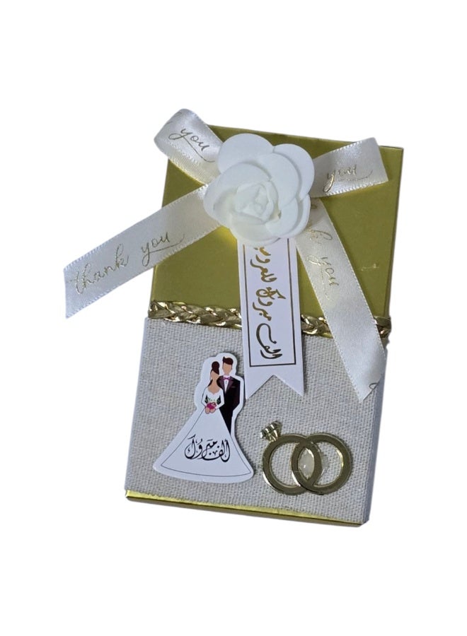 12-piece wedding favor boxes,printed with a bride and groom,for wedding parties,engagement parties,and bridal showers,made of cardboard. - Image 5