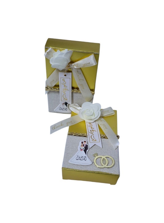 12-piece wedding favor boxes,printed with a bride and groom,for wedding parties,engagement parties,and bridal showers,made of cardboard. - Image 4