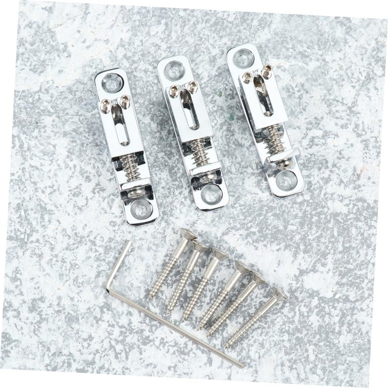 LIFKOME 3Pcs Silver Guitar Bridge Parts Replacement Roller Saddles with Wrench for Electric Guitar Lightweight and Resistant for Bass Guitar Setup - Image 5