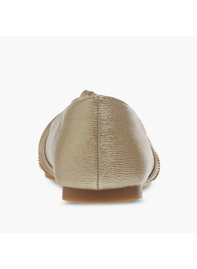 Little Missy Girls Knot Detail Slip-On Ballerina Shoes