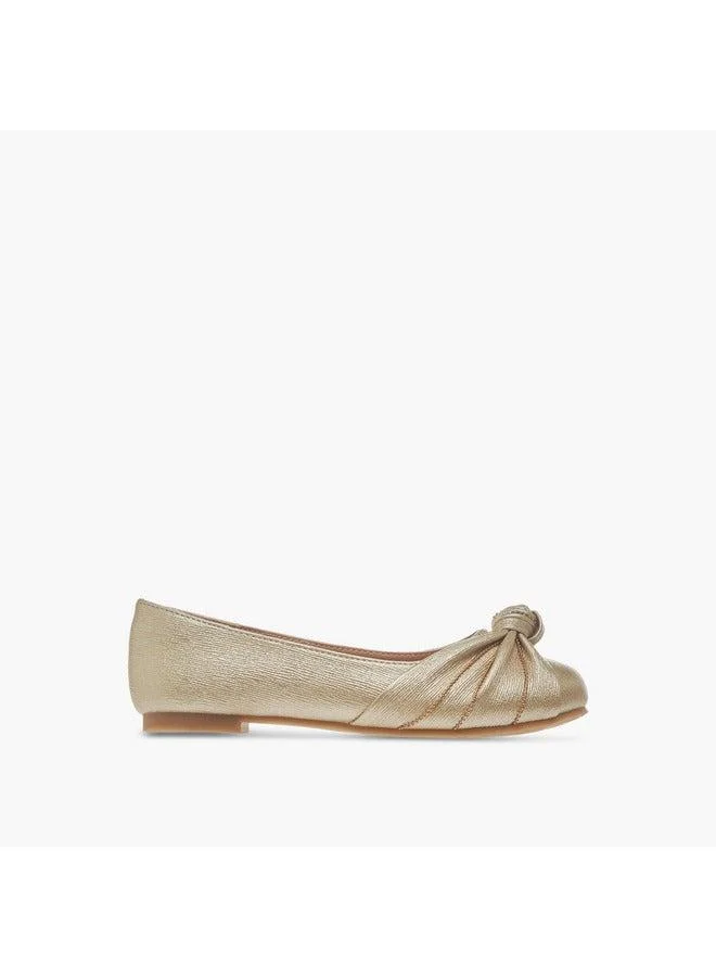 ليتل ميسي حذاء باليرينا بناتي بعقدة جانبية سهل الارتداء