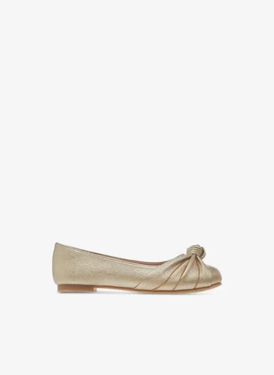 Little Missy Knot Detail Slip-On Ballerina Shoes