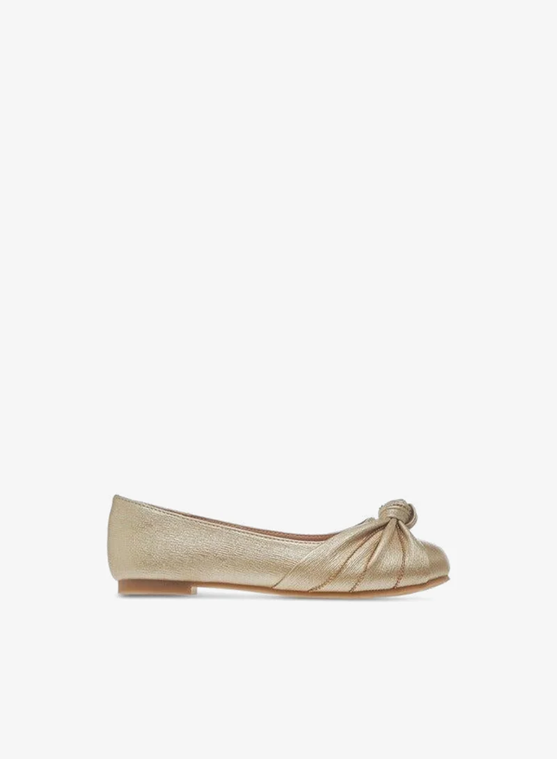 Little Missy GOLD Knot Detail Slip-On Ballerina Shoes for Women | Best Price UAE
