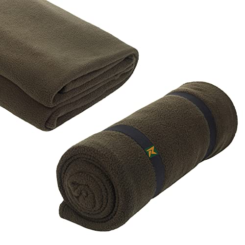 Rocksport Fleece Sleeping Bag Liner for Adults, A Light Weight Compact & Soft Blanket for Indoor and Outdoor Sleepovers l Free Air Pillow & Adventure Pass, Green - Image 1