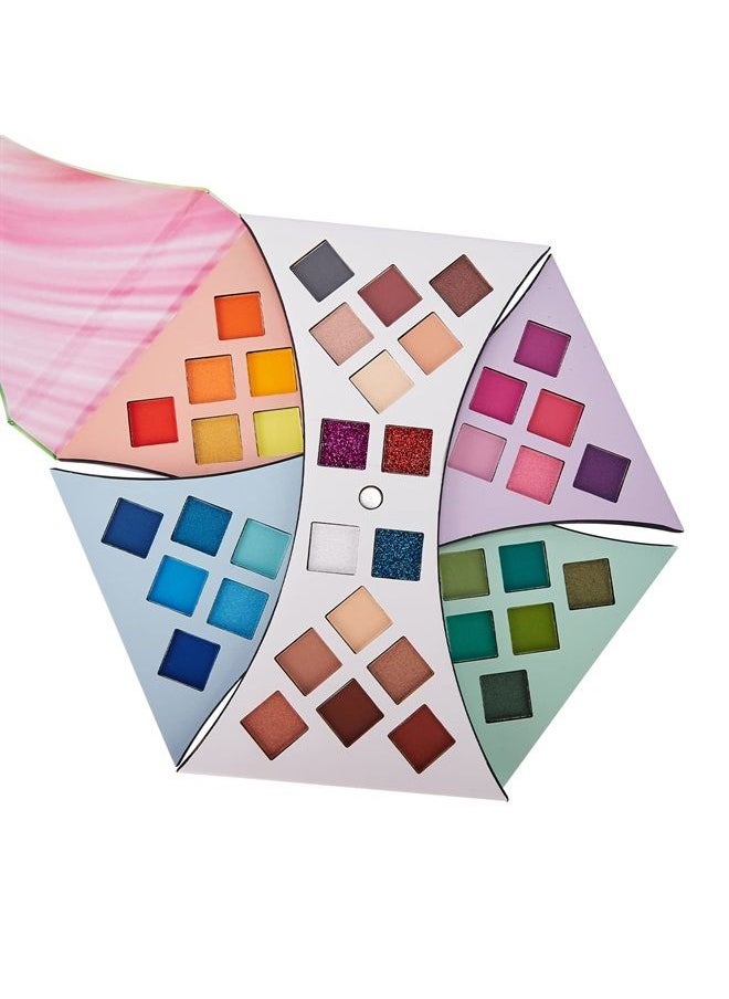 URQT - Rotate Eyeshadow Makeup Pallets - 40 Color Neon Bright Rainbow Colorful High Pigmented Matte Shimmer Glitter Eye Shadow Make Up Palette Gift Set - Image 1