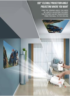 Toshonics Portable HD Projector - Support 4K - Smart Projector with 5G Dual-band Wifi and Bluetooth 5.0 - Mobile Home Theater - Compatible With Android/iOS/Windows/TV Stick/HDMI/USB  - Image 5