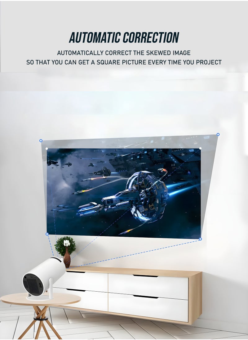 Toshonics - Portable HD Projector - Support 4K - Smart Projector with 5G Dual-band Wifi and Bluetooth 5.0 - Mobile Home Theater - Compatible With Android/iOS/Windows/TV Stick/HDMI/USB - Image 1