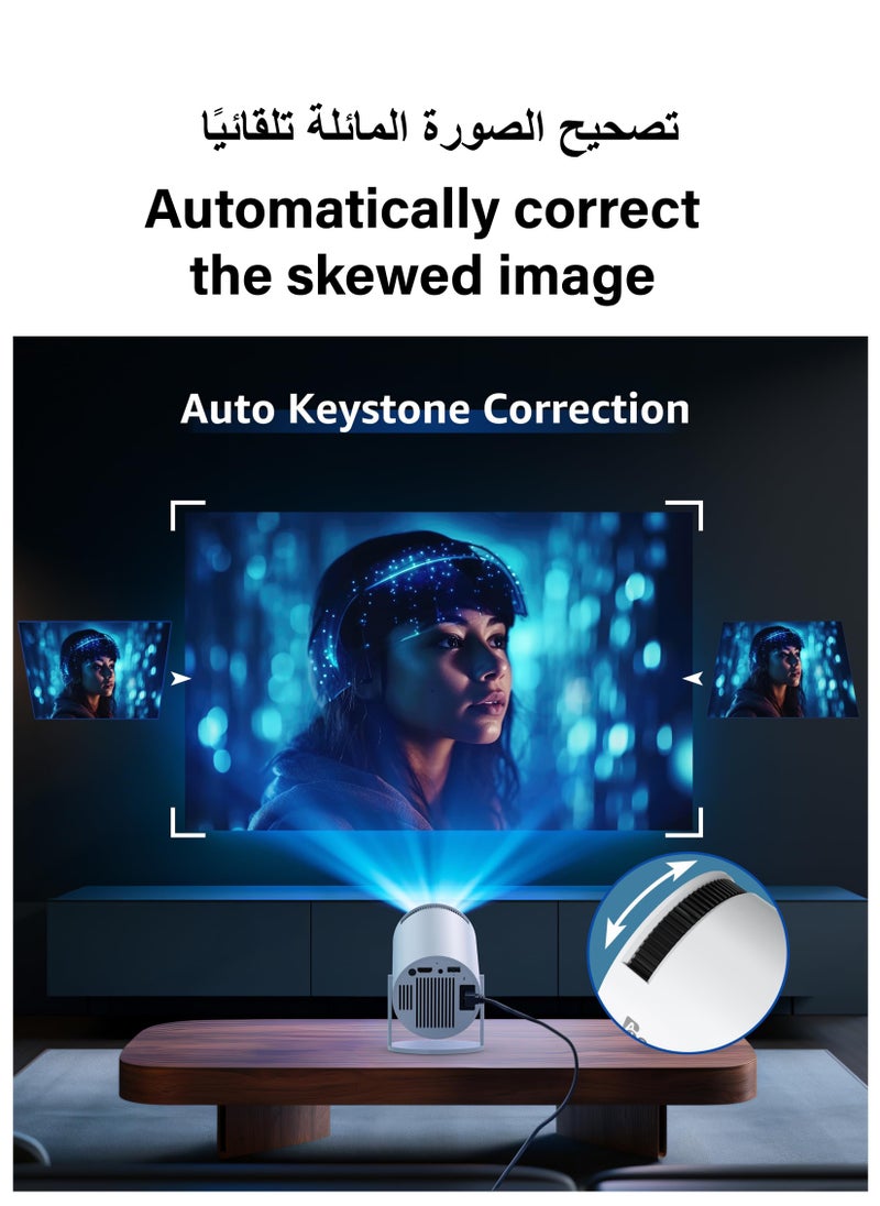 Toshonics - Portable HD Projector - Support 4K - Smart Projector with 5G Dual-band Wifi and Bluetooth 5.0 - Mobile Home Theater - Compatible With Android/iOS/Windows/TV Stick/HDMI/USB - Image 1