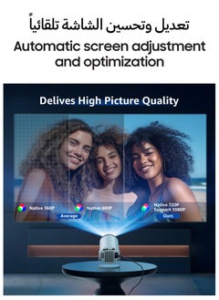 Toshonics Portable HD Projector - Support 4K - Smart Projector with 5G Dual-band Wifi and Bluetooth 5.0 - Mobile Home Theater - Compatible With Android/iOS/Windows/TV Stick/HDMI/USB  - Image 4