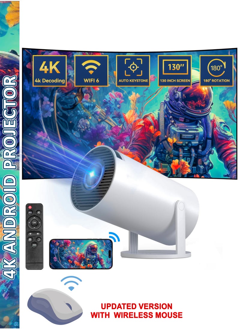 Toshonics - Portable HD Projector - Support 4K - Smart Projector with 5G Dual-band Wifi and Bluetooth 5.0 - Mobile Home Theater - Compatible With Android/iOS/Windows/TV Stick/HDMI/USB - Image 1