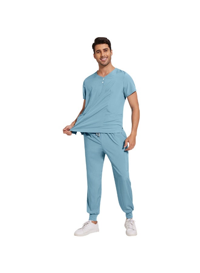 NIBEMINENT 2-Piece Working Scrubs Set - Scrubs Uniform Top & Pants for Surgery SPA & Beauty Workwear - Image 1