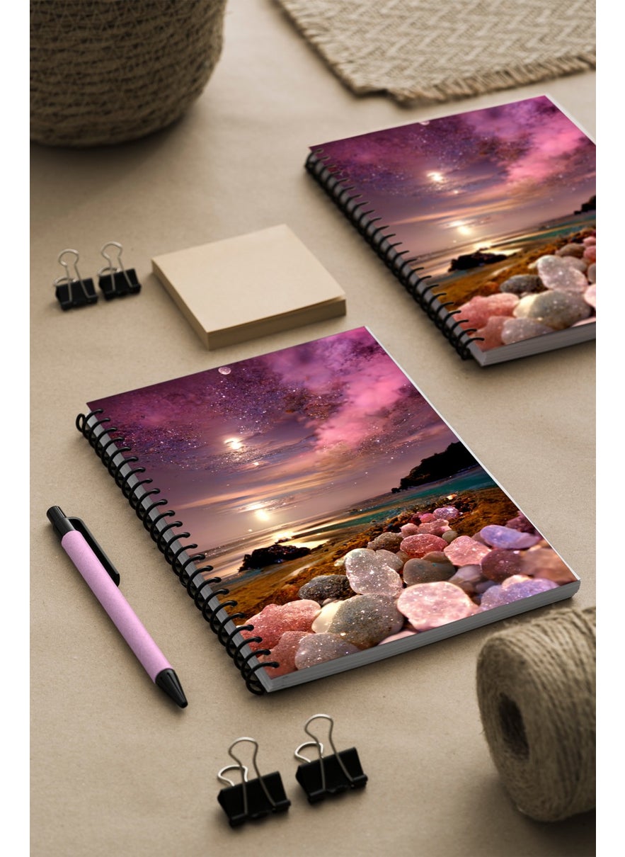 KutuTR - Dreams Beach Pattern Wooden Mdf Cover 100 Pages Square 15X21 Vip Modelist Notebook 80GR/M2 K512 - Image 1