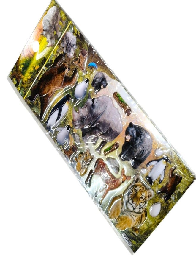 PROBABE Wild Animal 3D Puffy Plastic Sticker Set for Kids - 4 Sheets of Realistic Jungle Safari Animals Like Lions, Elephants, Zebras & More - Image 5
