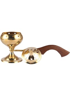 QUESERA rass Incense Burner/Sambrani Stand & Loban Dhoop Burner with Wooden Handle  - Image 4