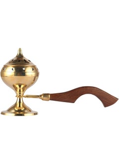 QUESERA rass Incense Burner/Sambrani Stand & Loban Dhoop Burner with Wooden Handle  - Image 1