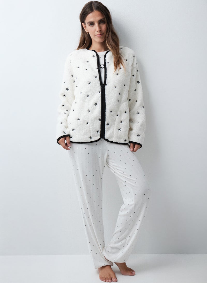 women'secret Short robe with embroidered stars - Image 2