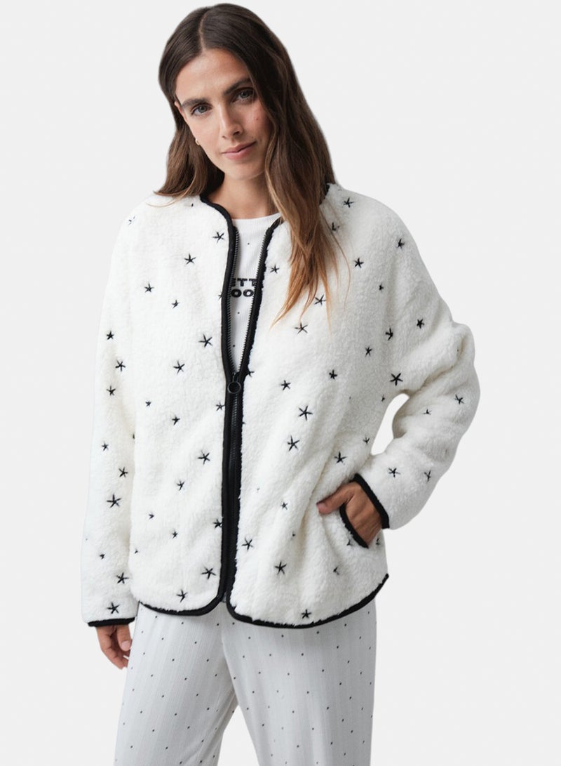 women'secret Short robe with embroidered stars - Image 1