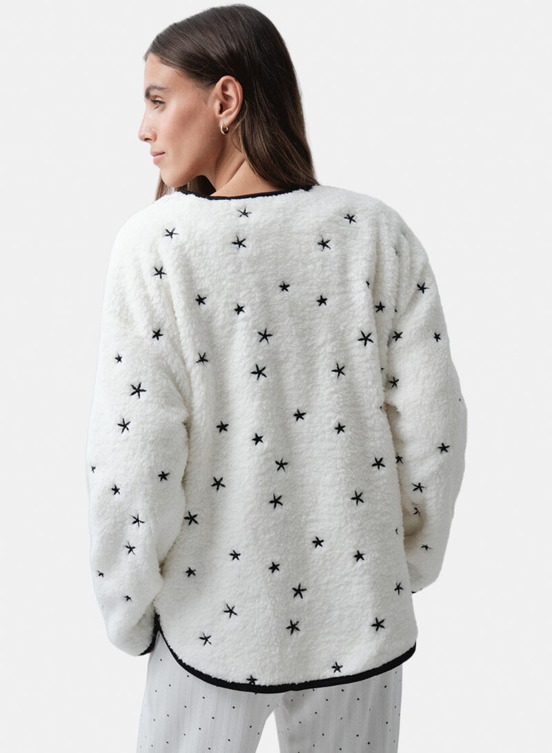 women'secret Short robe with embroidered stars - Image 4