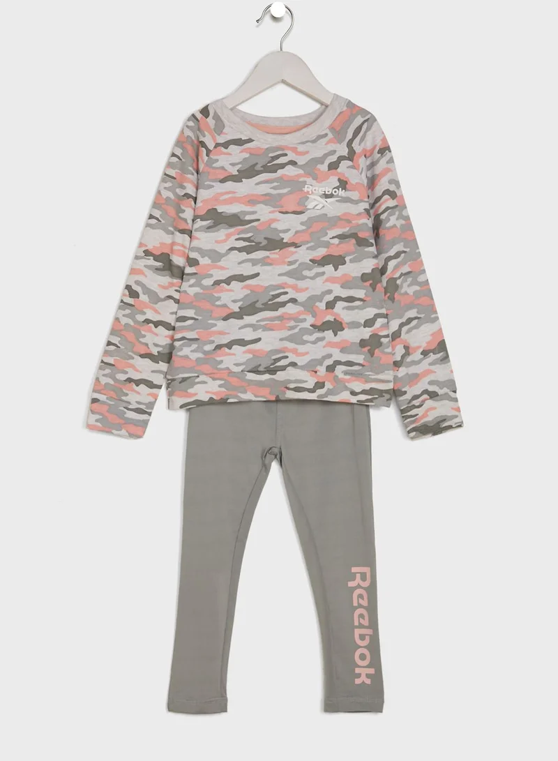 Reebok Kids 3 Piece Camo Pop Over Set