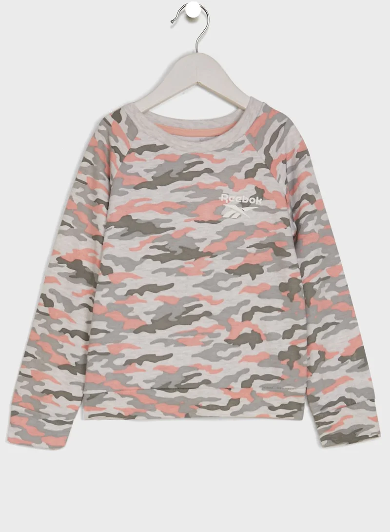 Reebok Kids 3 Piece Camo Pop Over Set