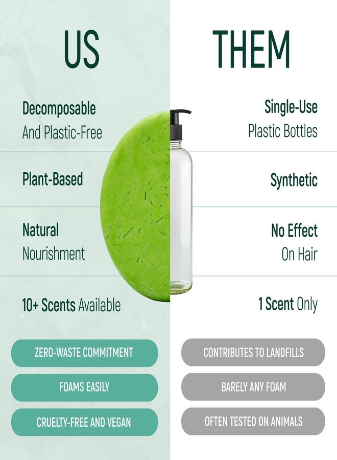 BAMBOEARTH Solid Rice Protein Water Shampoo Bar With Conditioner Effect Hair Soap - Shampoo Bars For Hair With All Natural Plant Based Essential Oils And Zero Waste Packaging (Aloe Vera) - Image 4
