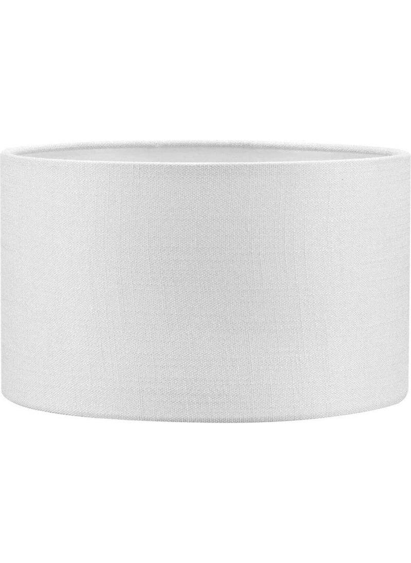 Moda35. White Floor Lamp Head Diameter 30 cm Cylinder Fabric LB814 