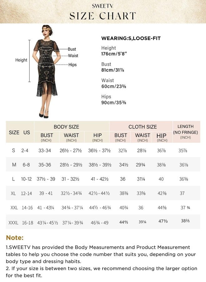 SWEETV Flapper Dresses 1920s Dresses For Women,Lace Neck Great Gatsby Dresses for Women Roaring 20s Dresses With Sleeve For Harlem Nights/Cocktail/Party-1920s Costumes,X-Large,Black - Image 4