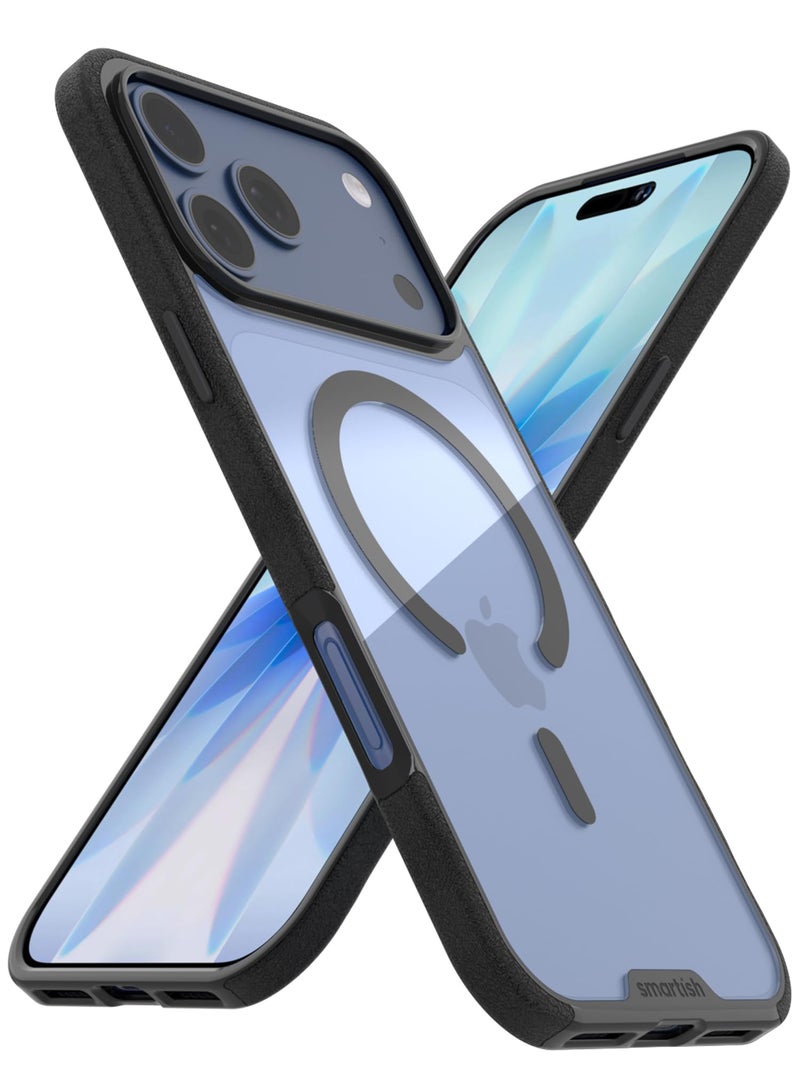 Smartish iPhone 17 Pro Max MagSafe Clear Case Gripmunk Magnetic Slim Case Lightweight Protective AntiYellowing Thin Grip Clear Cover for Apple iPhone 17 Pro Max Clearly Black - Image 2