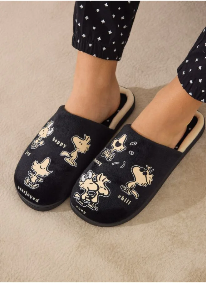 women'secret Snoppy black slippers