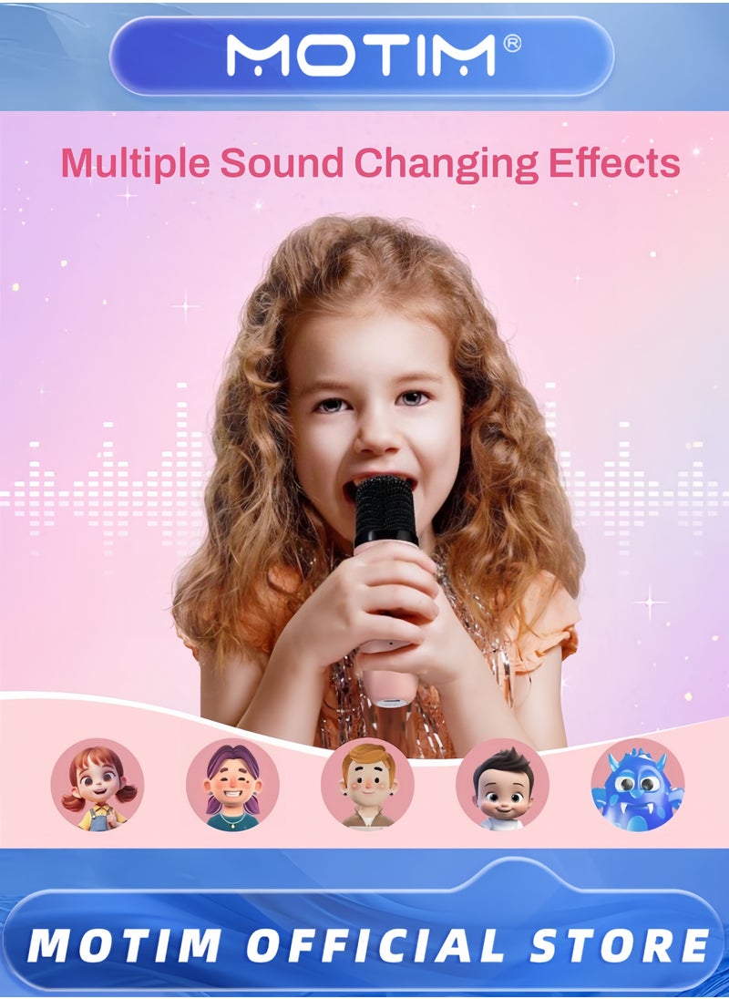 Motim - Mini Karaoke Machine Mini Portable Bluetooth Karaoke Speaker with 2 Wireless Microphone and Lights Home Party Karaoke Toys Gifts for Girls Boys - Image 1