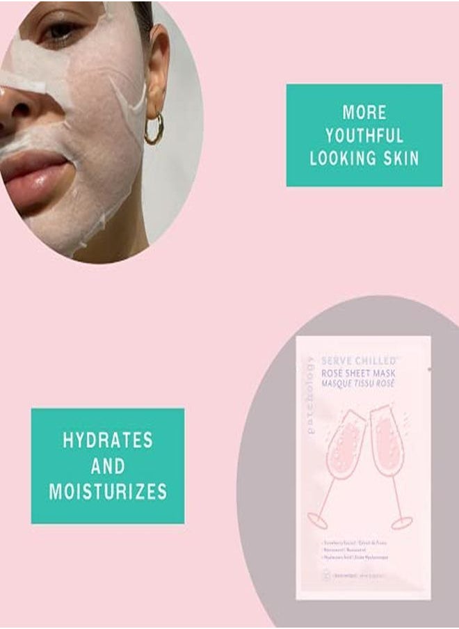 Patchology Serve Chilled Rosé Facial Sheet Mask With Hyaluronic Acid Men And Women Face Masks Skincare Sheet For Moisturizing And Hydrating Skin Best Face Sheets Moisturizer (1 Count)  - Image 3