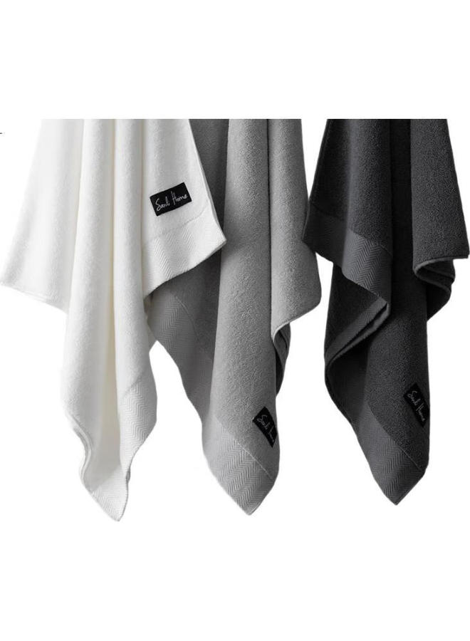 SANLI 7A Antibacterial Thickened Towel 100% Cotton Class A Men'S Face Washing Water Absorbing Large Towel Light Grey - Image 1