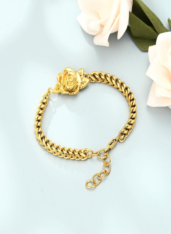 shajwo Cremation Jewelry Rose Flower Urn Bracelet for Human Ashes for Women Girl Adjustable Memorial Keepsake Link Bracelet,Gold - Image 5