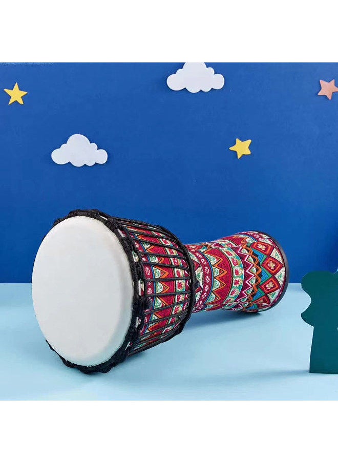 Generic - 8 Inch Portable African Drum Djembe Hand Drum with Colorful Art Patterns Percussion Musical Instrument - Image 1