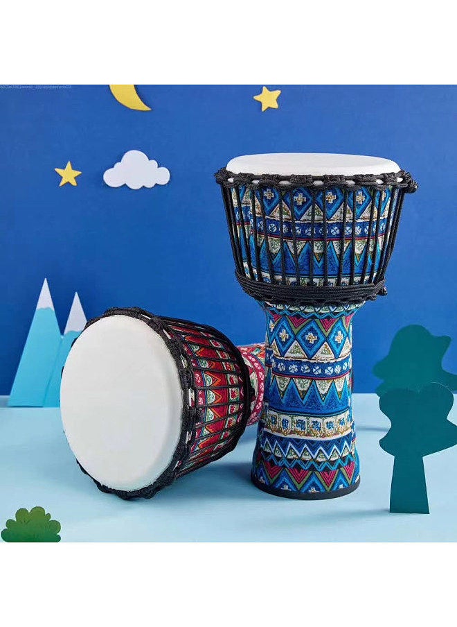 Generic - 8 Inch Portable African Drum Djembe Hand Drum with Colorful Art Patterns Percussion Musical Instrument - Image 1