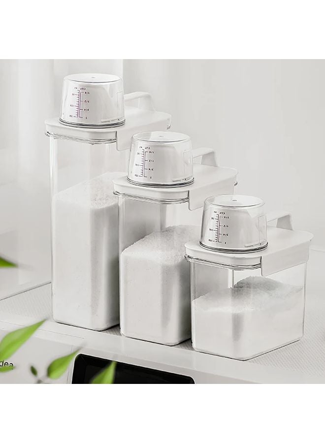 حاوية تخزين كبيرة لغسيل الملابس 60 87 أونصة 2 قطعة شفافة مقاومة للتسرب قابلة للتكديس - Image 2