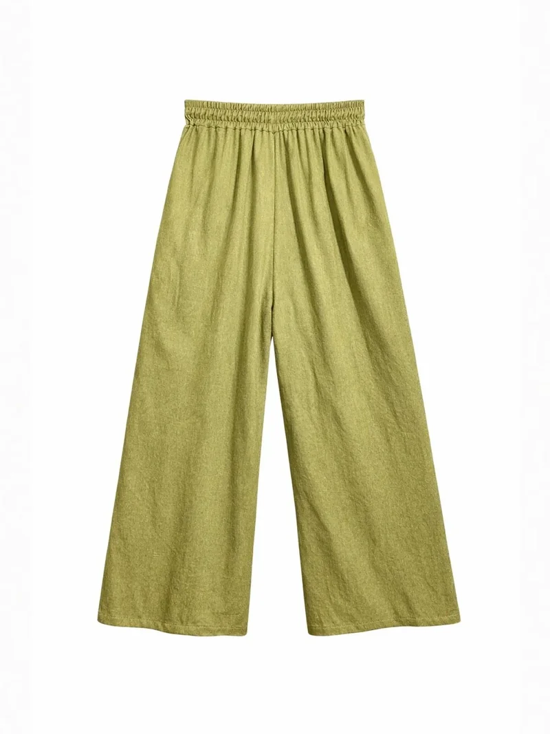 ميكسراي MIXRAY High Waist Wide Leg Palazzo Pants with Tie Detail