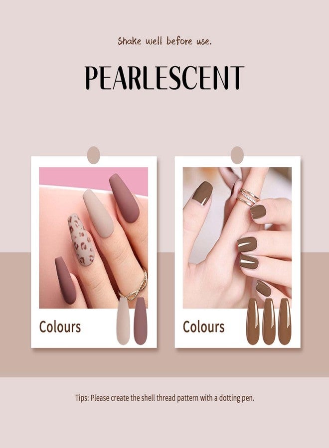 JR 9 Colors 0.5oz Brown Gel Nail Polish Set Bow Bottle Fall Design Nude Gel Polish Kit UV LED Soak Off Polish Home DIY Gift Fall Gel Polish Series - Image 3