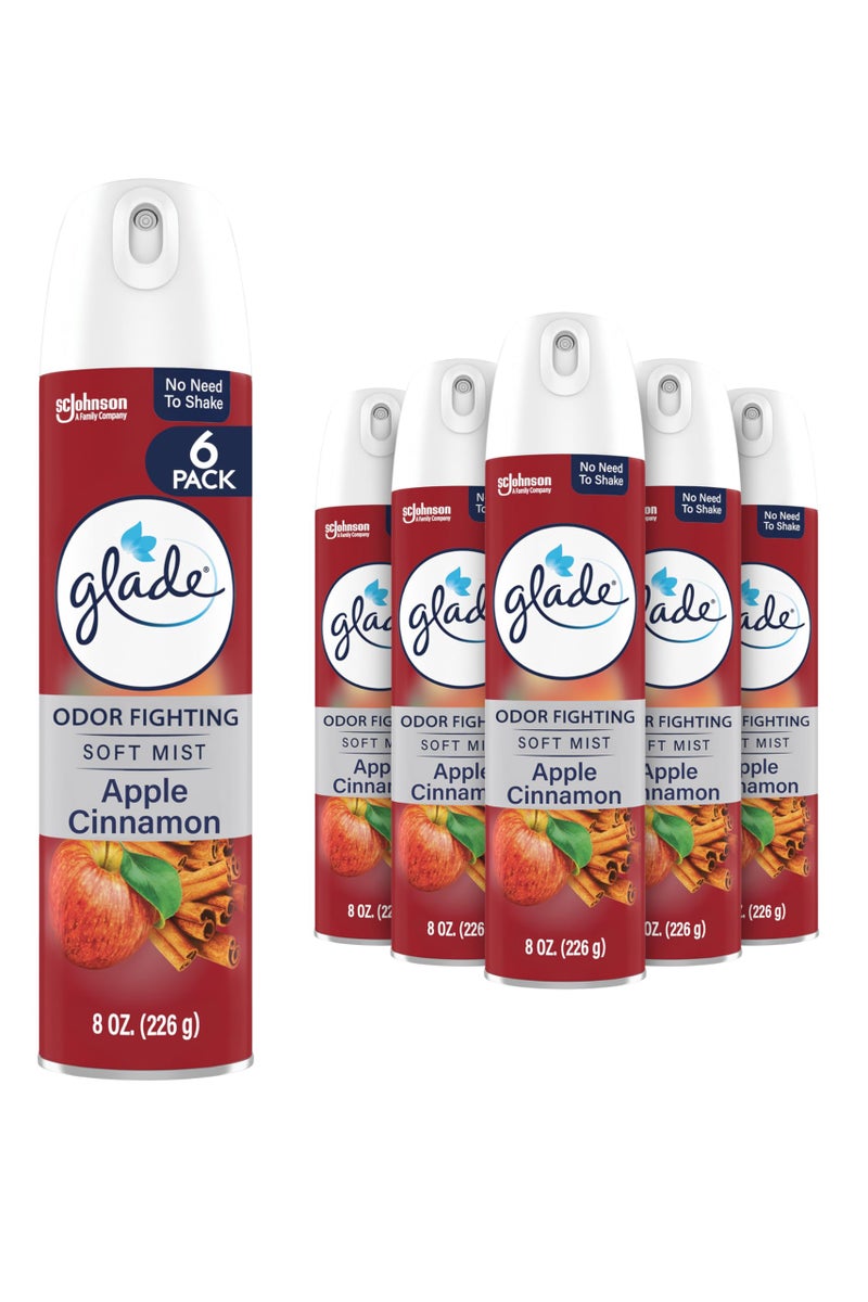 Glade Air Freshener Room Spray Apple Cinnamon Scent Odor Fighting to Deliver Long Lasting Freshness 8 Oz 6 Count