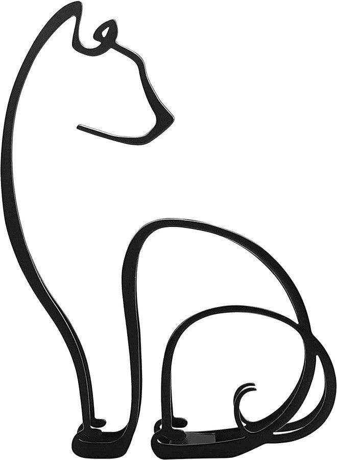 KOLYMAX Metal Cat Minimalist Art Wall Sculpture, Minimalist Abstract Cat Line Wall Art, Modern Minimalist Home Decoration Minimalist Living Room Wall Decoration - Image 1