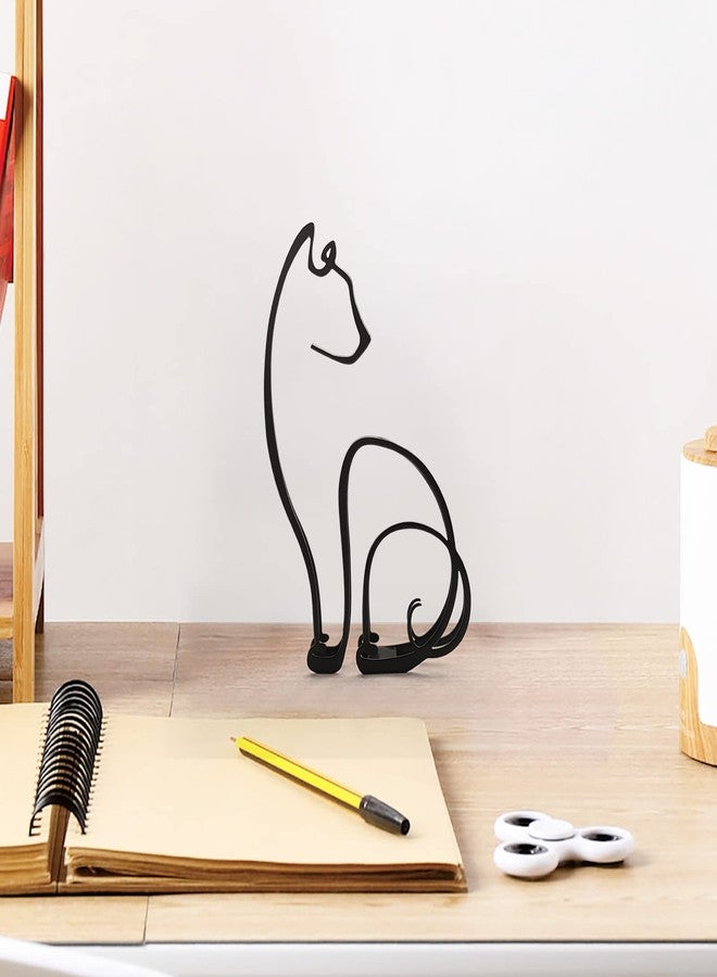 KOLYMAX Metal Cat Minimalist Art Wall Sculpture, Minimalist Abstract Cat Line Wall Art, Modern Minimalist Home Decoration Minimalist Living Room Wall Decoration - Image 2