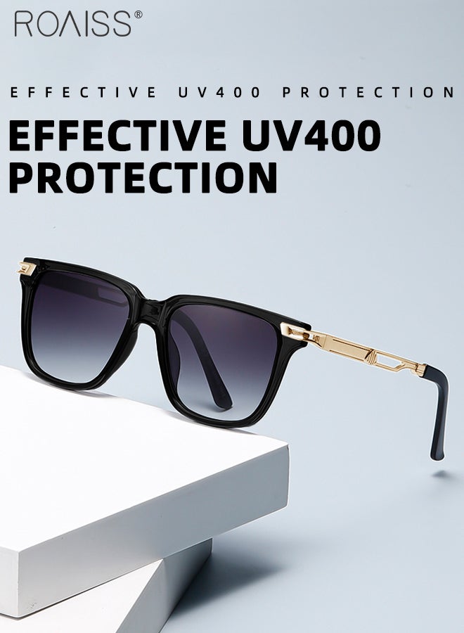 رويس نظارات شمسية مربعة للرجال والنساء، نظارات شمسية للحماية من الأشعة فوق البنفسجية 400، نظارات شمسية عصرية كلاسيكية لحفلات التسوق والسفر مع حافظة للنظارات، 51 مم - Image 4