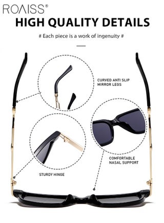 Square Sunglasses for Men Women, UV400 Protection Sun Glasses, Fashion Vintage Sun Shades for Shopping Party Travel with Glasses Case, 51mm - view 5