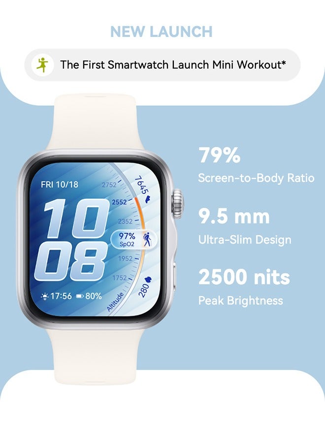 WATCH FIT 5 Smart Watch, 43mm FullView Display, iOS & Android, upto 10 Days Battery Life, Sleep & Health Monitor, Heart Rate Monitor, SpO2, GPS,Mini Work-out, White