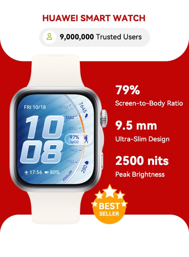 HUAWEI WATCH FIT 5 Smart Watch, 43mm FullView Display, iOS & Android, upto 10 Days Battery Life, Sleep & Health Monitor, Heart Rate Monitor, SpO2, GPS,Mini Work-out, White - Image 1