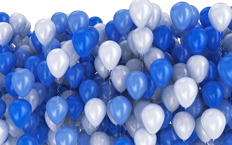 Drishti® Plain Balloon 50 Pcs Blue and White - Image 5