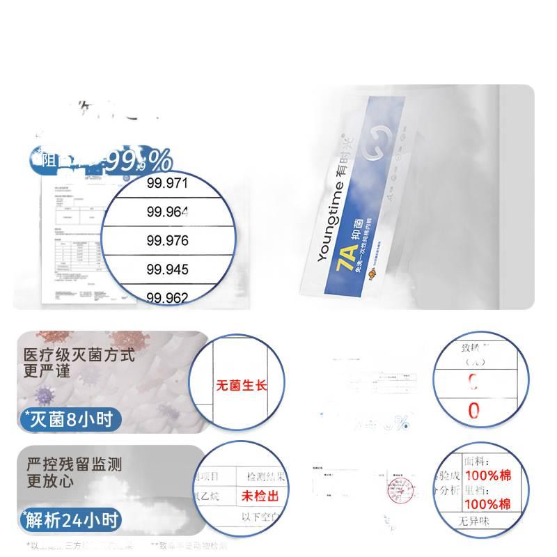 SK ملابس داخلية رجالية للاستعمال مرة واحدة، عبوة من 3 قطع، مقاس 5XL للسفر من القطن - Image 3