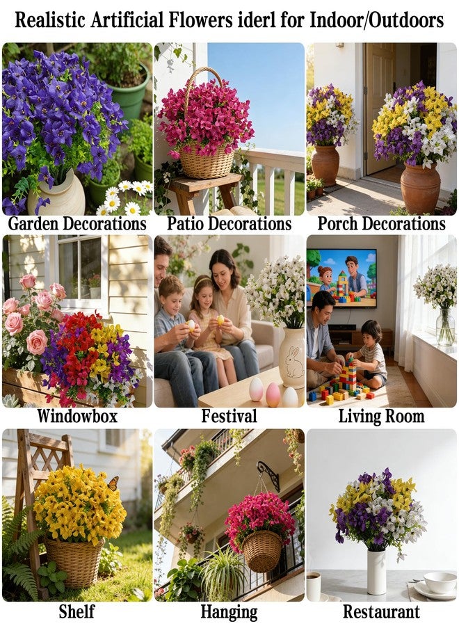 Dronside 12 Bundles Artificial Greenery Stems Fake Plastic Plants Greenery Branches Fake Flowers for Outdoor Indoor Garden Home Hanging Baskets Window Boxes Decor Spring Easter Farmhouse Decoration - Image 2