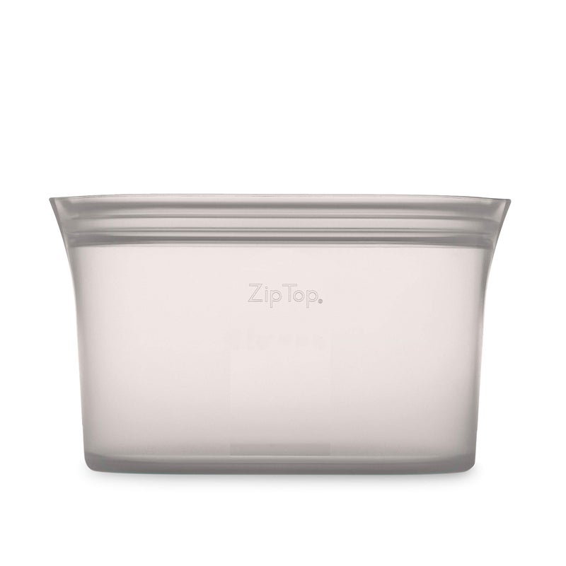 Zip Top Reusable Food Storage Bags | Large Dish [Gray] | Silicone Meal Prep Container | Microwave  Dishwasher and Freezer Safe | Made in the USA - Image 2