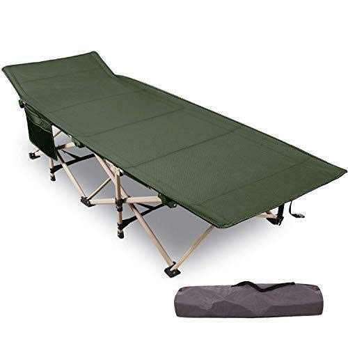 Feeling Mall Foldable Camping Bed Outdoor Portable Bed For Travel, Base Camp, Hiking, Mountaineering, Hospital, Beach, Travel Bed, Farm - Polyester, 32 Cm, 195 Cm - Image 1